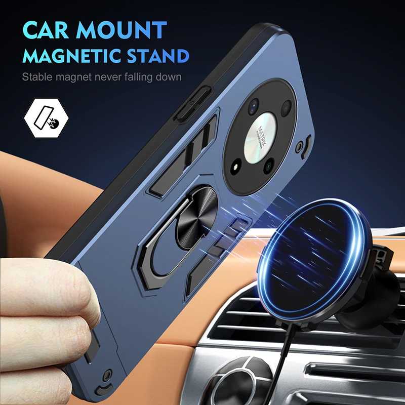 Luxury Armor Shockproof Phone Case with Magnetic Ring Holder
