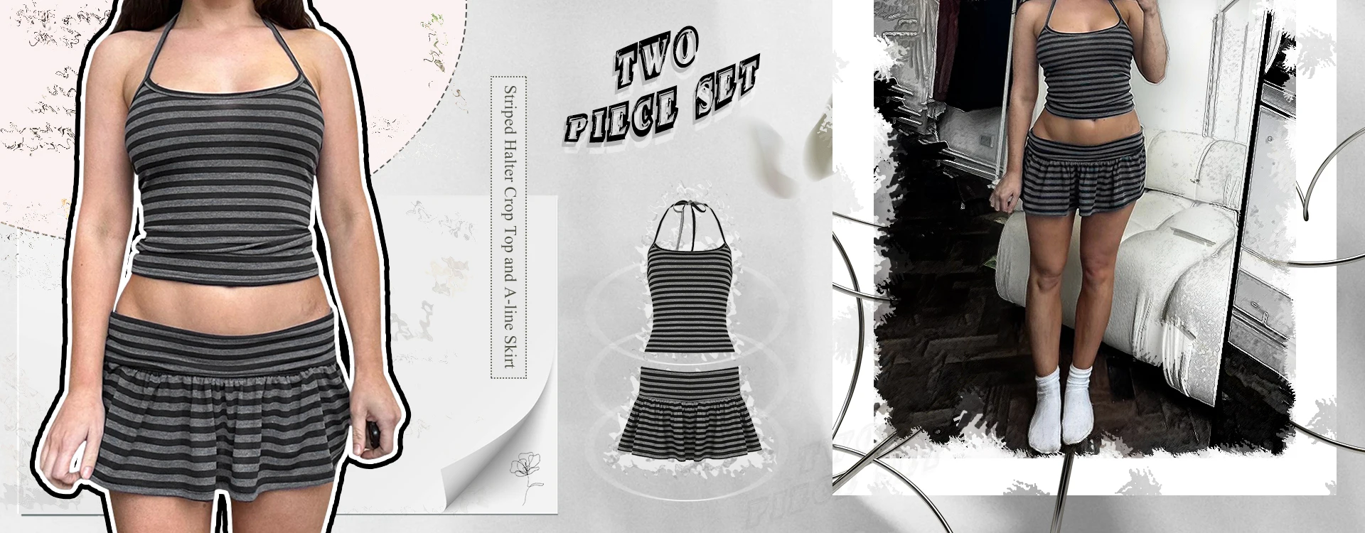 IAMHOTTY Ruffle Tassel Asymmetrical Skirt with Shorts Inside Pink Coquette Aesthetic Mini Layered Skirts for Holiday Party Y2K