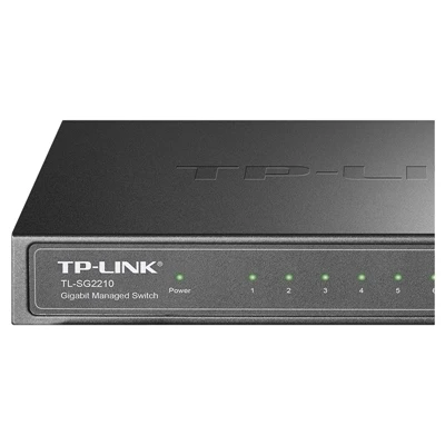 TP-LINK TL-SG2210 8 포트 기가비트 스위치, 풀 기가비트 클라우드 관리 스위치, SFP 광학 포트, 앱 웹 VLAN