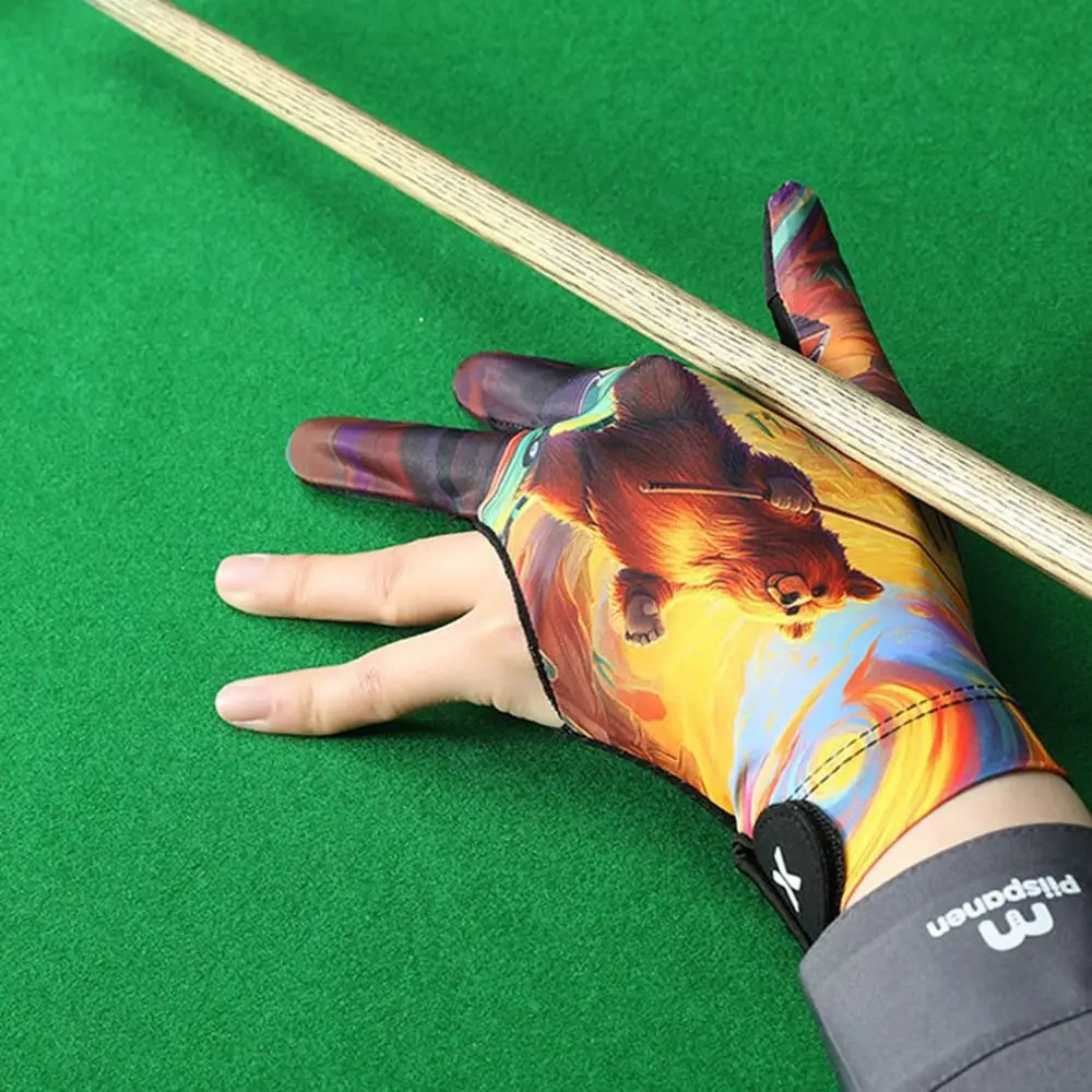 Linker Billard-Handschuh Elastischer Rutschfester Billard-Trainingshandschuh Atmungsaktiver Drei-Finger-Handschuh Billard-Zubehör – Detail 7