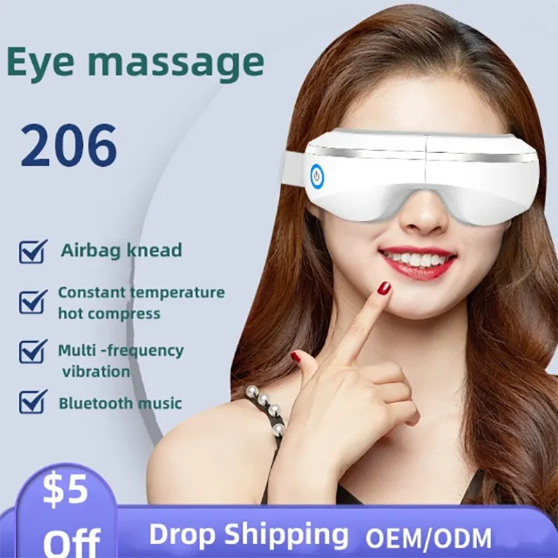 Eye Massage Hot Compress Air Bag Goggles Kneading Vibration Massage Eye Care Device To Remove Dark Circles Bluetooth Music Mask logitech multi device k380 dark grey bluetooth 920 007584