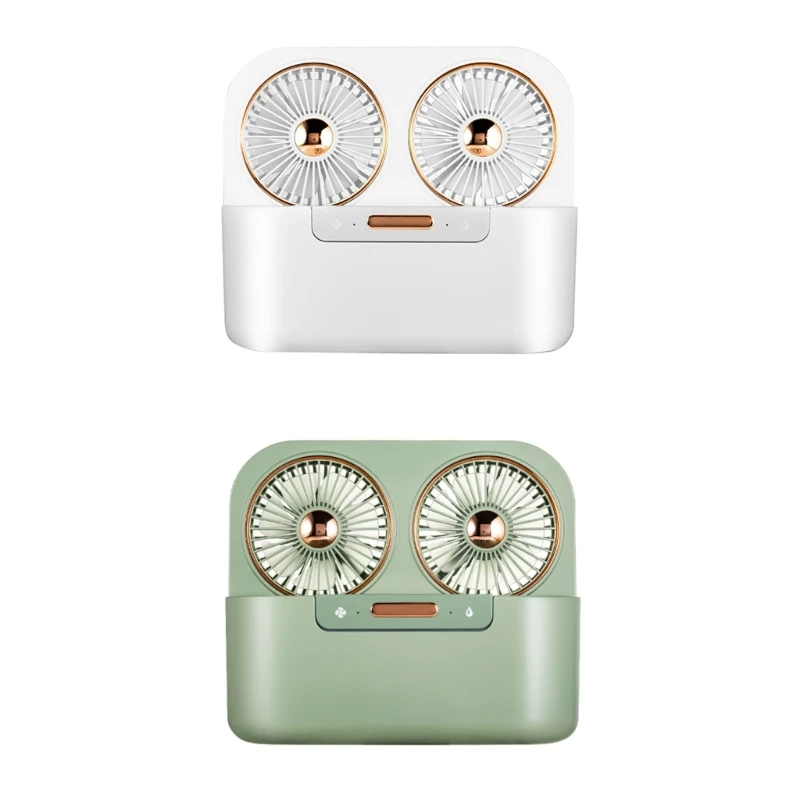 

Cooling Fan Double Leaf & Double Cooling Fan Air Cooler Mini Desktop Cooling Fan for Home Office Camping