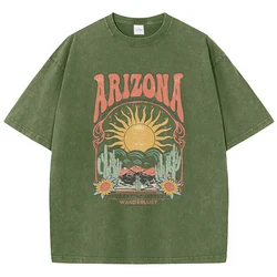 Women's Vintage Arizona Wildlife Graphic T-Shirt - Casual Loose Fit Cotton Tee - XXL (Dark Green)