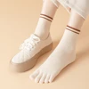 3/5 Pairs Women Five Finger Socks High Quality Cotton Toe Socks Autumn Spring Sports Athletic Ankle Socks with Five Finger 3