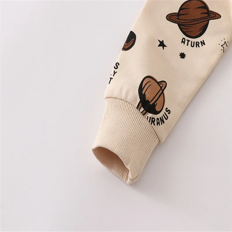 Jumping Meters Children's Space Print Boys Girls Sweatshirts Autumn Spring Toddler Clothing Sport Kids Shirts Hooded kids hoodie sweatshirts
