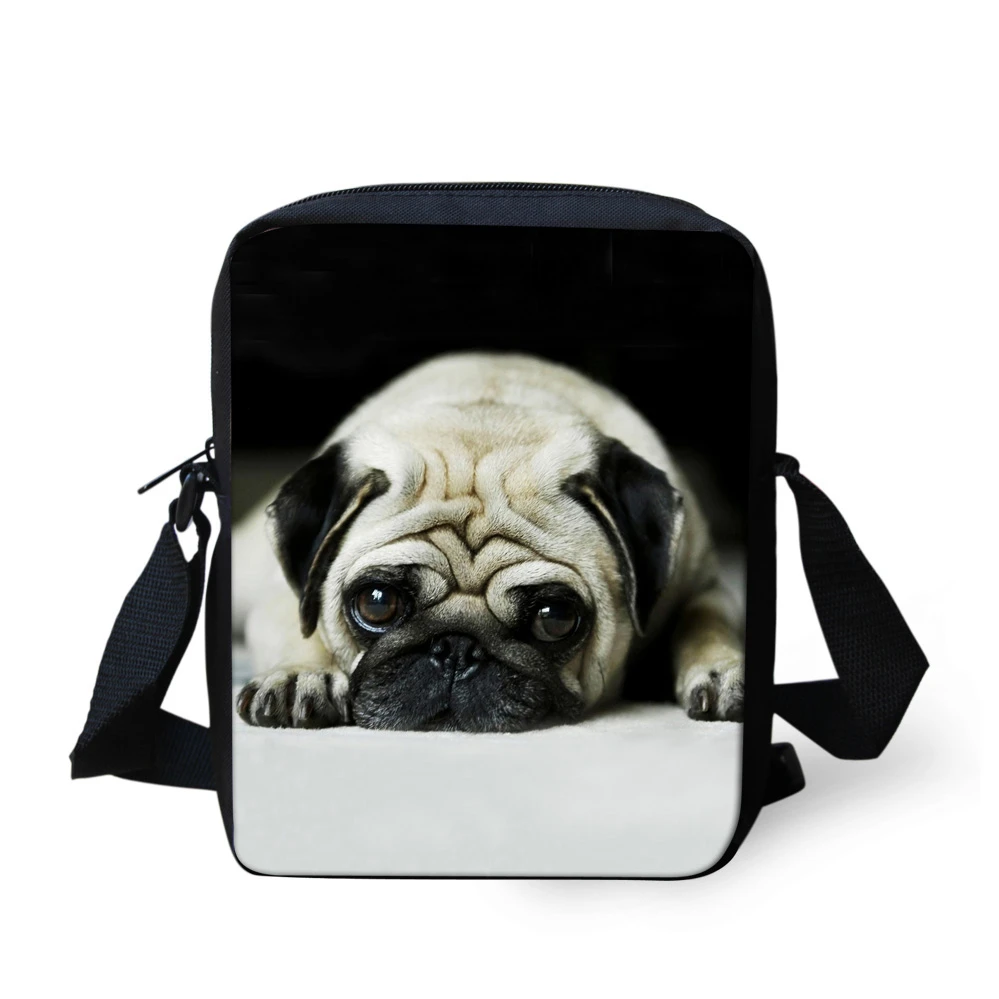 

Fresh Puppy Pug Dog Women Bag Mini 3D Animal Crossbody Bag for Kids Small Simple Female Shoulder Handbag Square