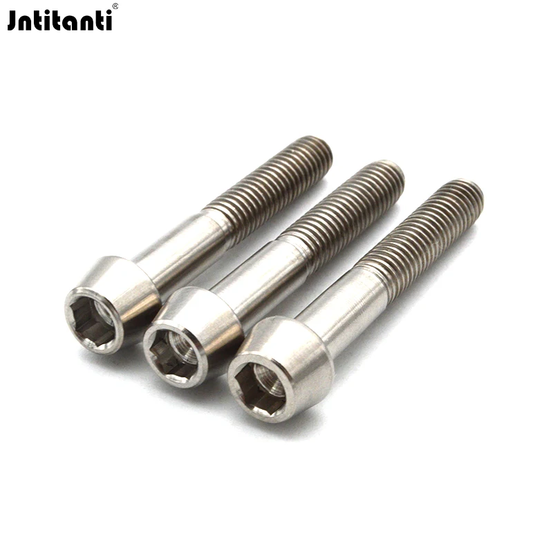 

Jntitanti Gr.5 titanium taper head titanium screw bolt 1pc M6X30/38mm for Motorcycle bicycle auto part etc