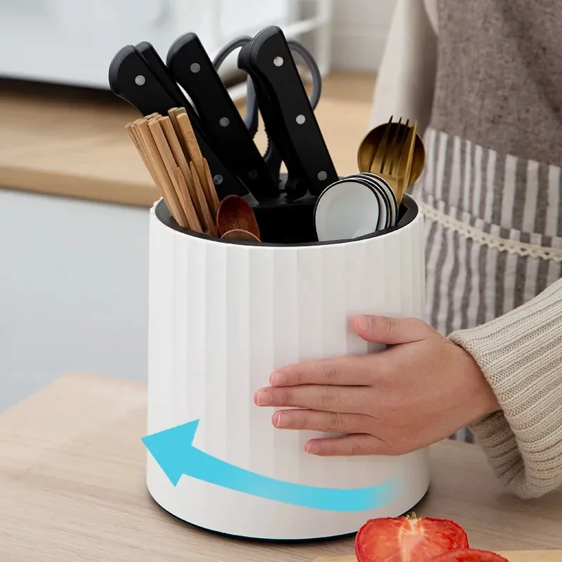 

Вращающаяся стойка для ножей, многофункциональная стойка для ранних ножей, вращающаяся на 360 градусов стойка для ножей и вилок, стойка для хранения палочек