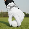 1 Pair Women Lambskin Leather Golf Gloves with Mark Ladies Breathable Open Finger Mittens Right and Left Hand Sport Gloves
