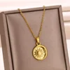Collier géométrique en acier inoxydable pour femmes, pendentif tournesol, chaîne de clavicule, accessoires de bijoux esthétiques