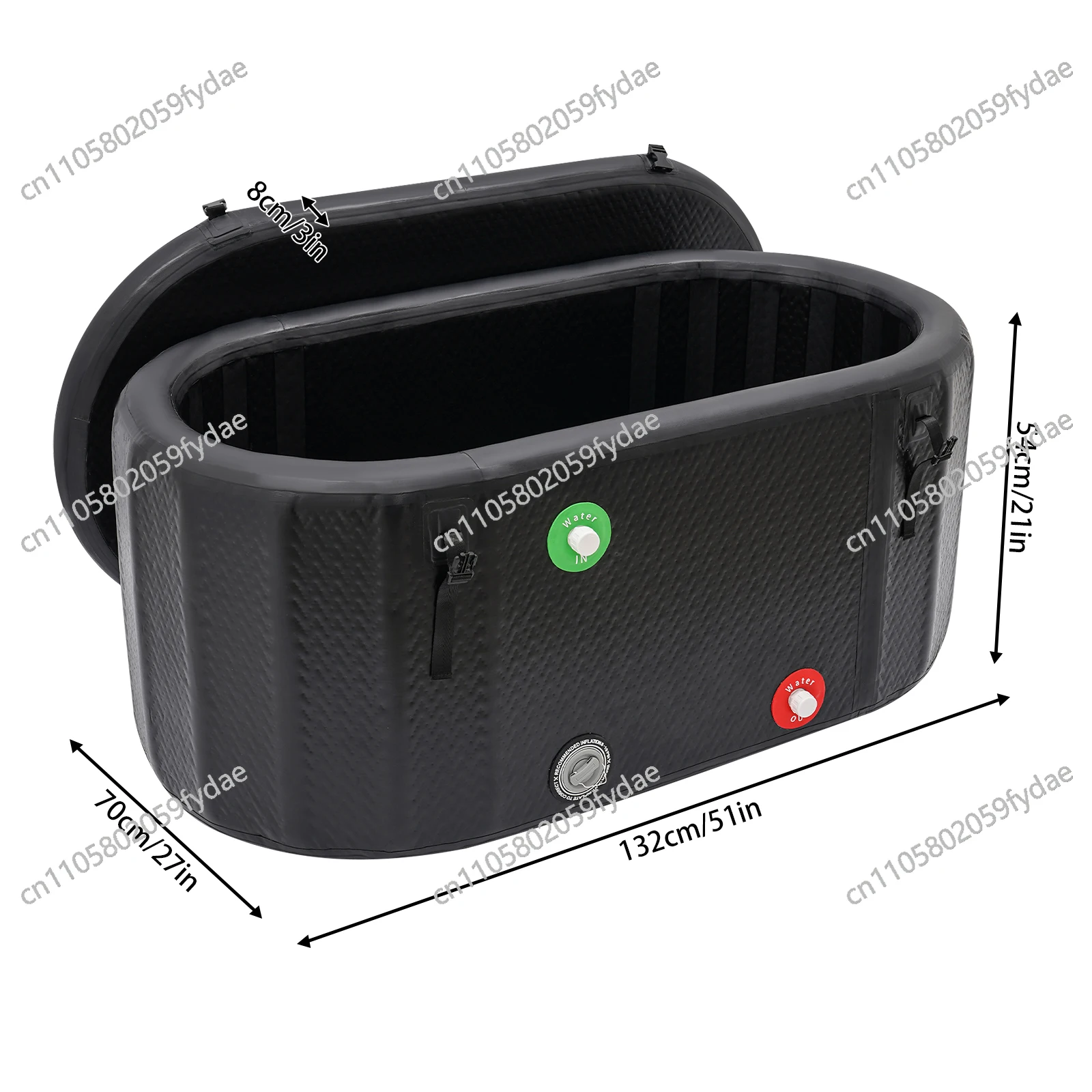 Ice Bath Tub Cold Water Therapy Plunge Tub for Athletes Outdoor Ice Barrel Plunge Pool Inflatable Folding Bathtub