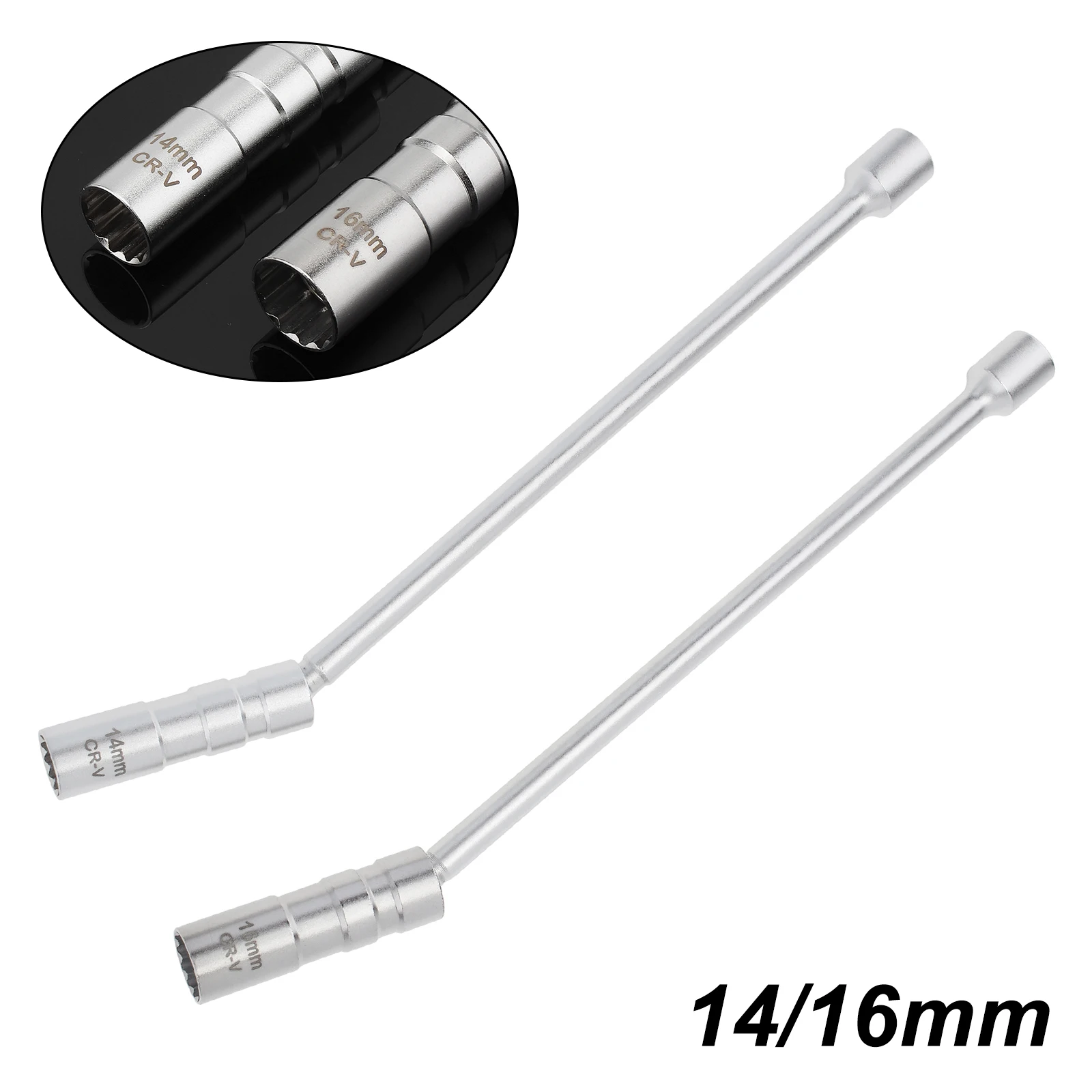 Spark Plug 1 piece 14mm 16mm 3/8 Drive 12 Inch Magnetic Spark Plug Socket for BMW Nissan Honda 12 Point Wall Ignition Plug Removal Tool