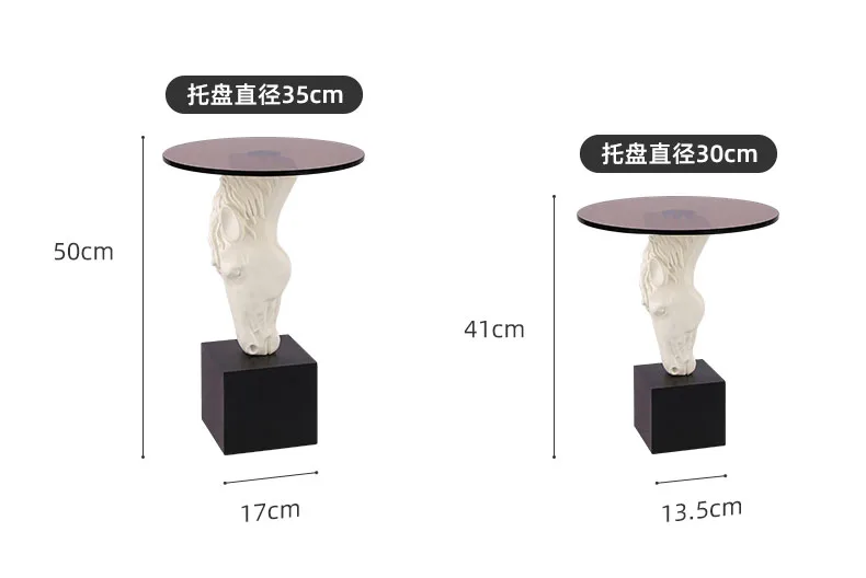 Creative Home Furnishing Hotel Living Room Floor Decorations Drinking Water Horse Head Statue Storage Small Table Ornament 6