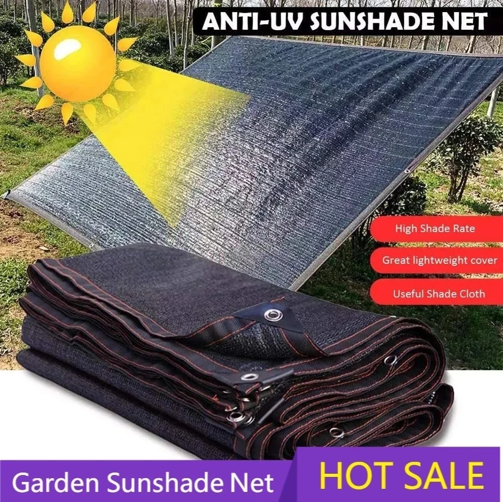 

12-pin 80-90% shade outdoor garden shade netting UV protection black shade netting car plant shade shelter