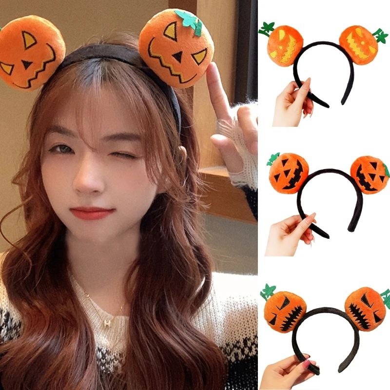 

Funny Headband with Pumpkin Birthday Party Cosplay Headwear Hair Accessories Halloween Costume Hairband