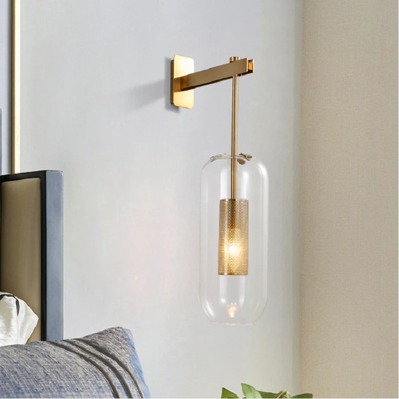 현대 유리 벽 조명 Sconce 장식 Led 거울 침실 머리맡 생활 Luminaire 주방 베란다 실내 조명 북유럽 램프