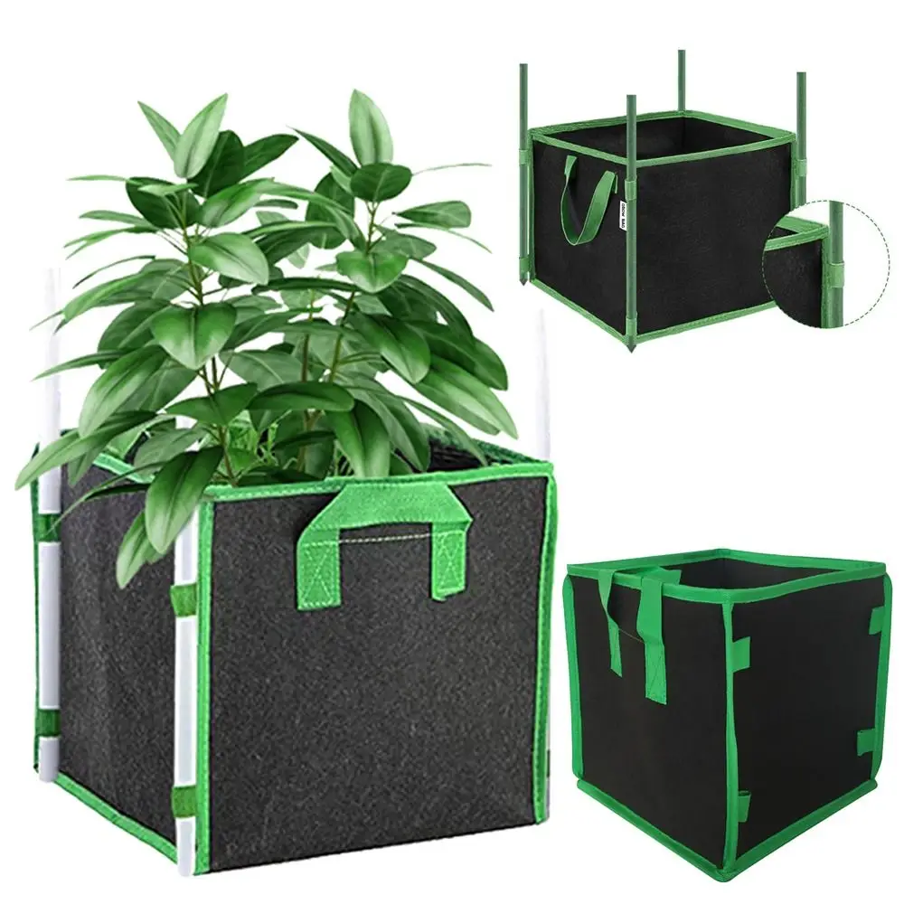 Breathable 4/5/7/10 Gallon Grow Bags Square Non-woven Fabric Felt Flowerpot Anti-corrosion Gardening Tools Nursery Pots Farm