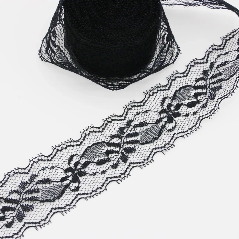 (10 Yards/roll) Black Lace Ribbon Fabric Webbing Decoration Polyester Material Lovely Gift Packing Handmade DIY Material