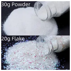 Vibrant Chunky Glitter Sprinkles for Creative DIY Nail Art and Crafts (White)