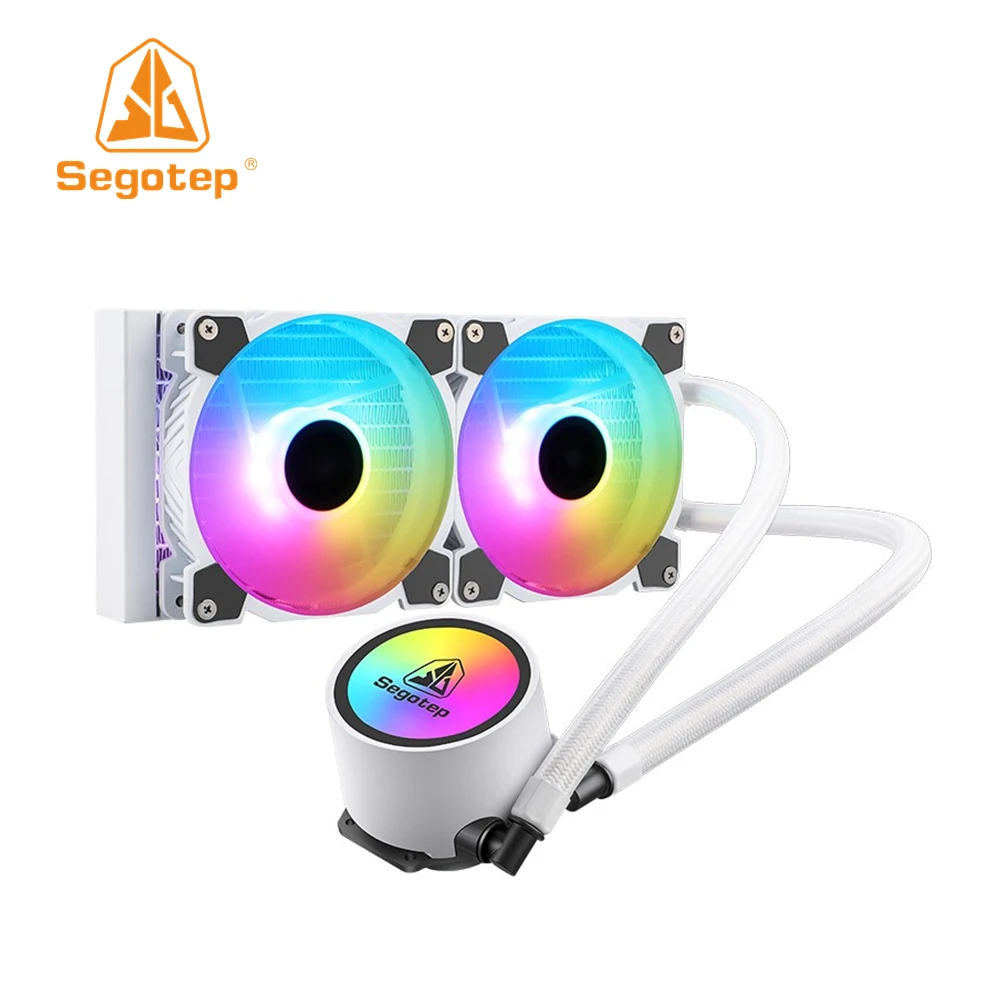 Segotep 240 ARGB AIO Liquid CPU Cooler Water Cooling Radiator Fan White
