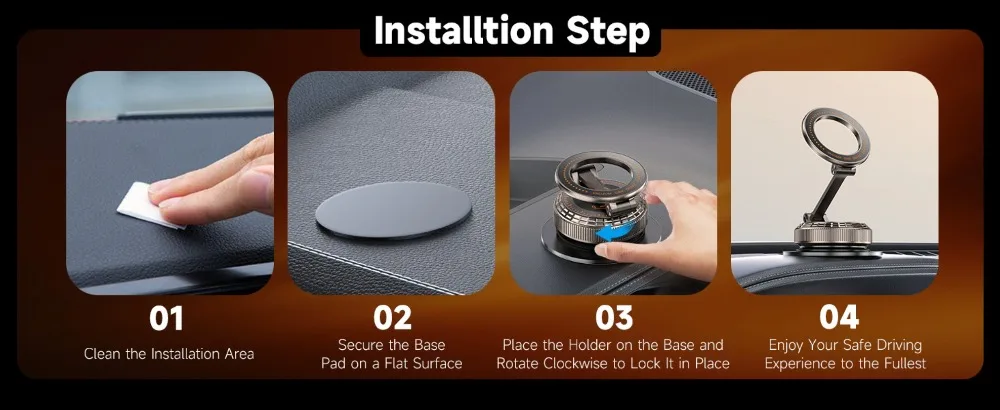 Magnetische Vakuum-Saugnapf Auto-Handyhalterung Teleskopisch Faltbar 360° ° Drehbarer Armaturenbrett-Handyhalter Kompatibel mit MagSafe – Detail 9