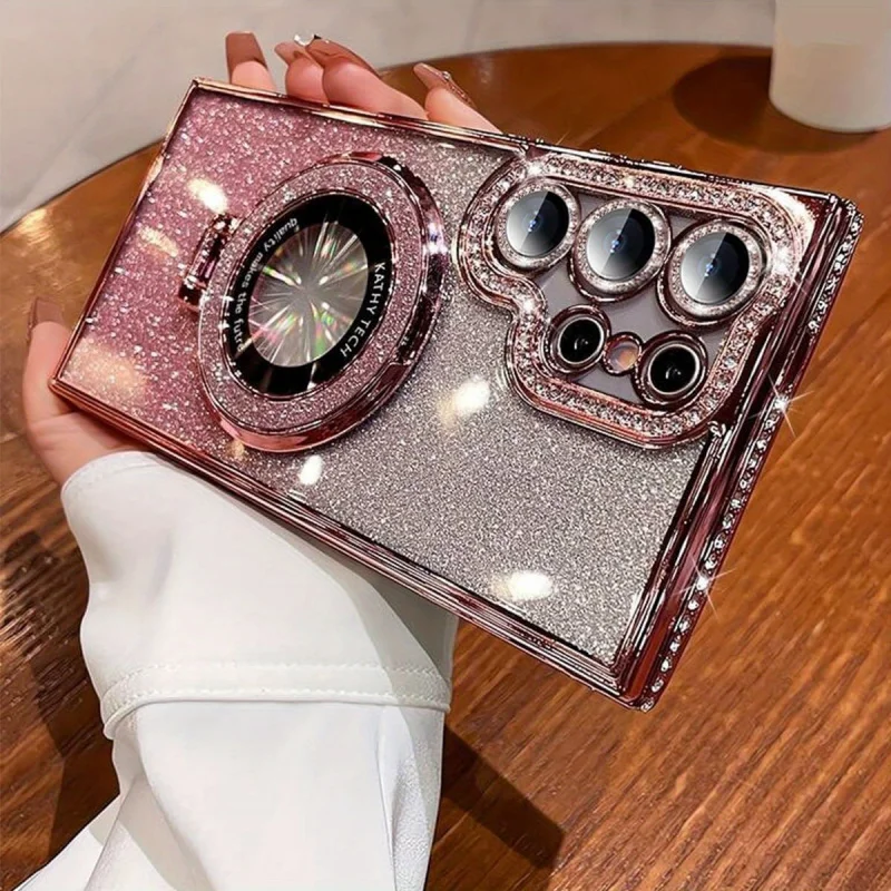 Luxury Rhinestone Glitter Magnetic Stand Phone Case