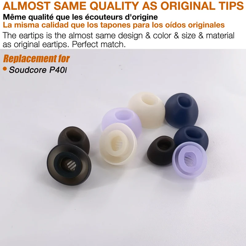 10X Eartips Replacement for Soundcore P40i Earbuds Earpad * 5 Pairs