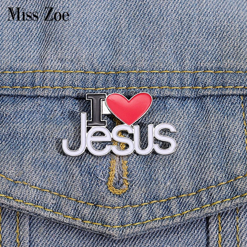 I Love Jesus Enamel Pins Custom Phrase With Heart Brooches Shirt Collar Lapel Badges Simple Jewelry Gift for Kids Friends I Love Jesus Enamel Pins Custom Phrase With Heart Brooches Shirt Collar Lapel Badges Simple Jewelry Gift for Kids Friends
