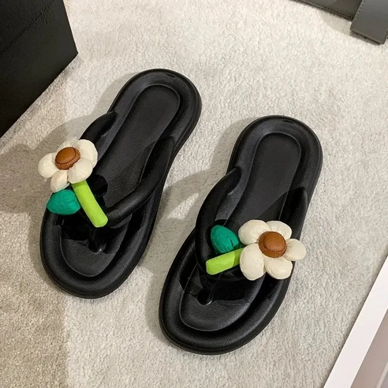 Summer EVA Women Flip Flops Cute Flower Outdoor Beach Sandals Fashion Platform Slippers Indoor Home Slides Garden Shoes