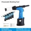 Industrial  Heavy Duty Pneumatic Blind Rivet Gun Air Automatic Self Suction 2.4 3.2 4.0 4.8 6.4mm Stainless Steel Riveting tool 1