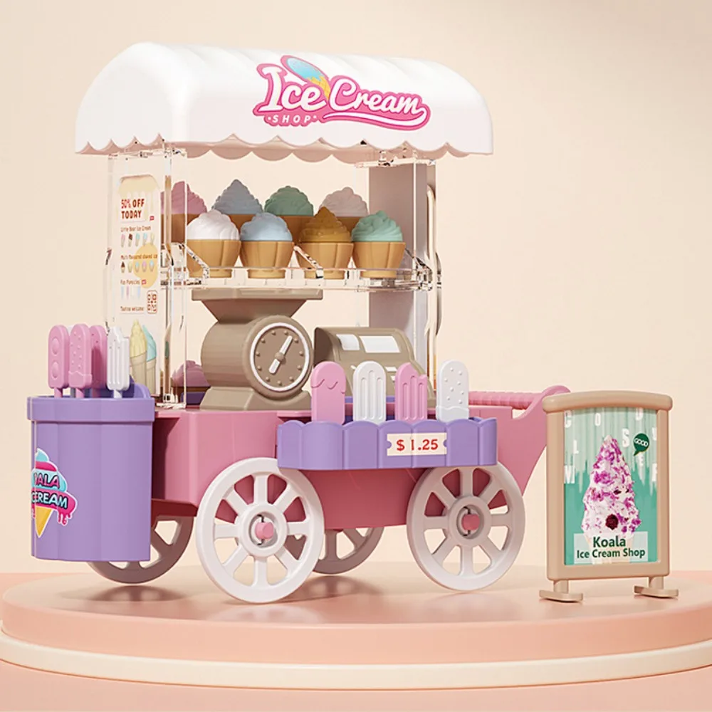 Dessert Stand Ice Cream Truck Toy Luminous DIY Mini Bread Truck Mini Colorful Children's Food Stand Truck Toy Pretend Play House 4