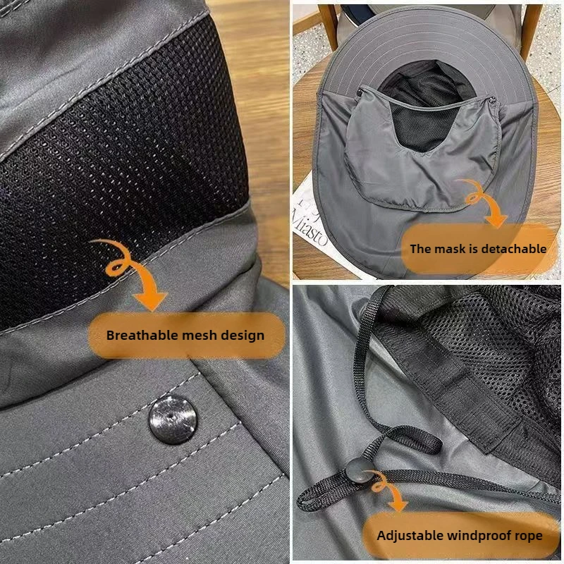 Unisex Mesh Breathable UV Protection Summer Fisherman Hat Cowboy Style Outdoor Sunproof Fishing Hiking Beach Hat for Men