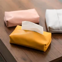 Leather Tissue Box Holder Light Luxury Home Living Room Bathroom Kitchen Desktop Tissue Case Storage Creative Car Napkin Holder 1