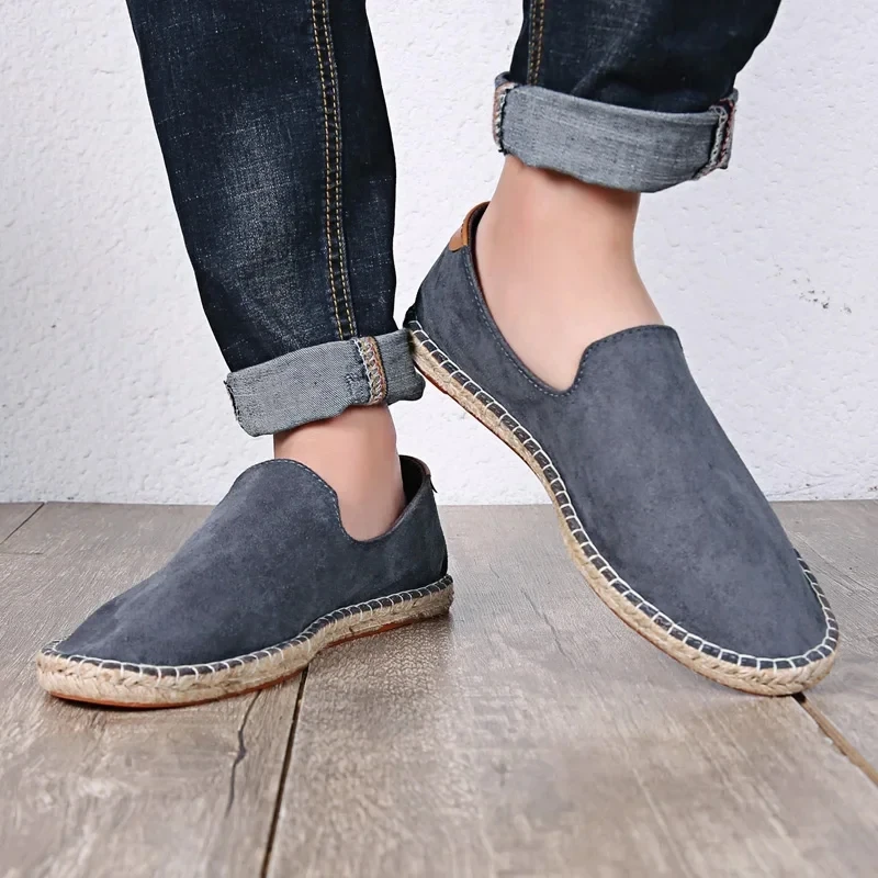 Espadrilles for Men 2023 Autumn New Linen Men's Classic Casual Shoes Handmade Weaving Fisherman Shoes Fashion Flats Big Size 47