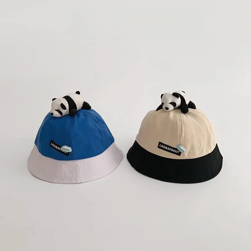

Детские шапки, мультяшная панда, Детская Солнцезащитная шляпа, летние шапки для детей, аксессуары для детей