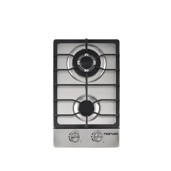 2025 Premium 2-Burner Stainless Steel Gas Cooktop - Built-in Electric Ignition Hob with Enamel Caps 1