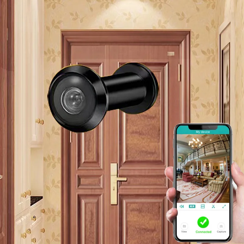360-degree-panoramic-door-eye-WIFI-peephole-Cat-eye-H-265-Mini-Wireless ...