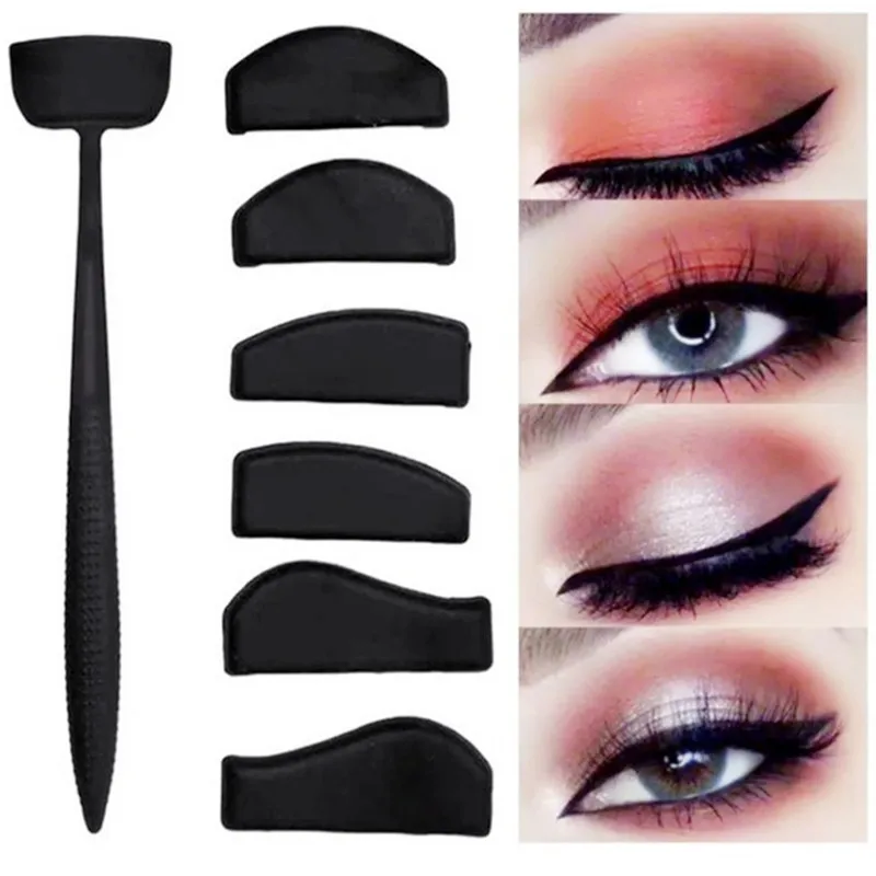 

6 In 1 Eye Makeup Stencils Eye Shadow Pads Stencil Eyeliner Stencils Eyes Makeup Stamp Applicator for Women Beauty Shaping Tools