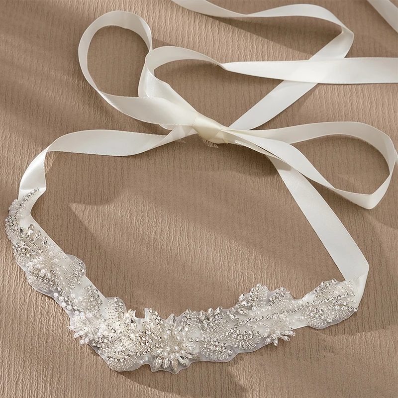 Fashion Rhinestone Trim Belt Women's Jewelry Accessories Princess Party Trendy Pearl Handmade Diamond Wedding Dress Belt bridal waistband bridal dress decoration