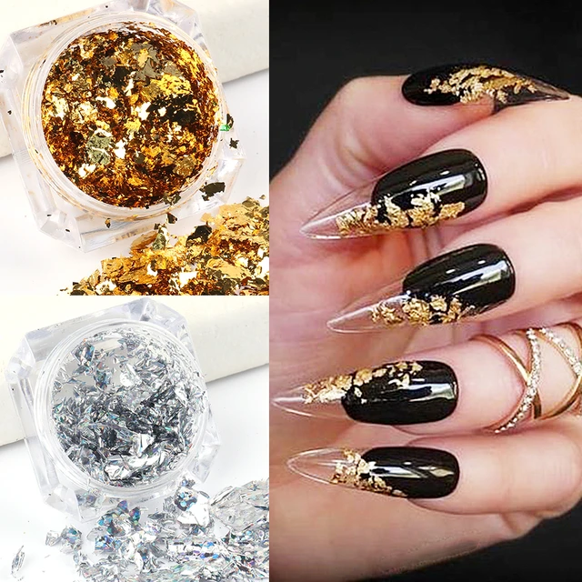 Sparkly Iridescent Diamonds Nail Crystals Powder Gold Silver Glitter Shiny  Nail Pigment Dust DIY Manicure Accessories Decoration - AliExpress