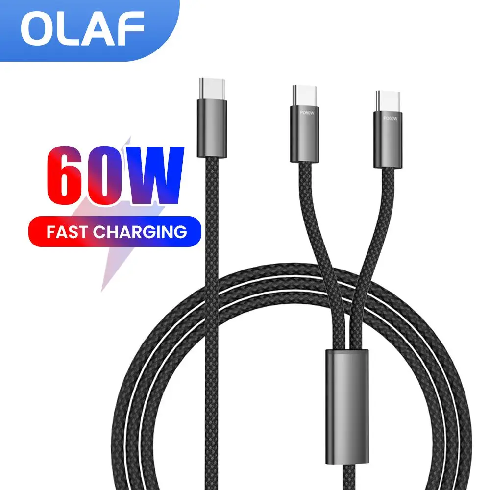 2 IN 1 USB Type C Cable PD 60W Dual Type C Fast Charging Cable For iPhone 15 16 Pro Xiaomi Huawei USB C Mobile Phone Data Cord BEST SELLERS 2 IN 1 USB Type C Cable PD 60W Dual Type C Fast Charging Cable For iPhone 15 16 Pro Xiaomi Huawei USB C Mobile Phone Data Cord BEST SELLERS