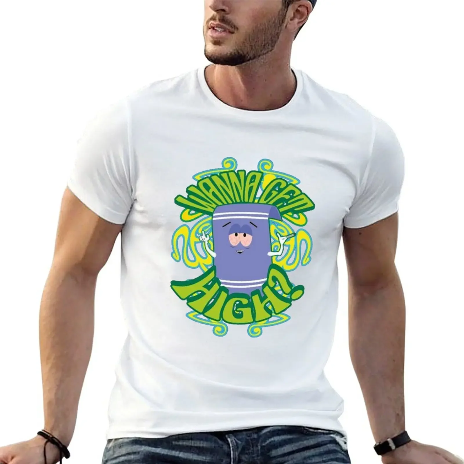 I Love Towelie gradient22 T-shirt oversizeds plus sizes summer clothes oversized t shirt for men