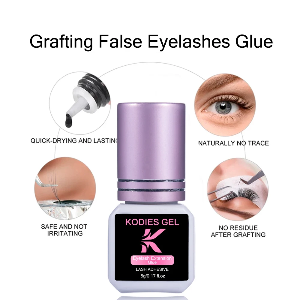 KODIES GEL Extra Strong Eyelash Glue Extension Supplies 5g 0.5 Second Dry Lash Glue for False Eyelash Waterproof Adhesive Lift 4