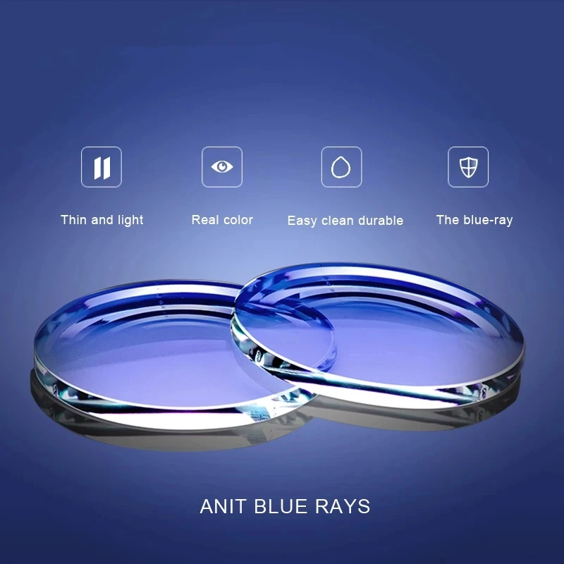 Anti Blue Light Blocking Resin Lens1.56 1.61 1.67 1.74Optical Prescription Glasses Lens Myopia Hyperopia Progressive Thin Lenses