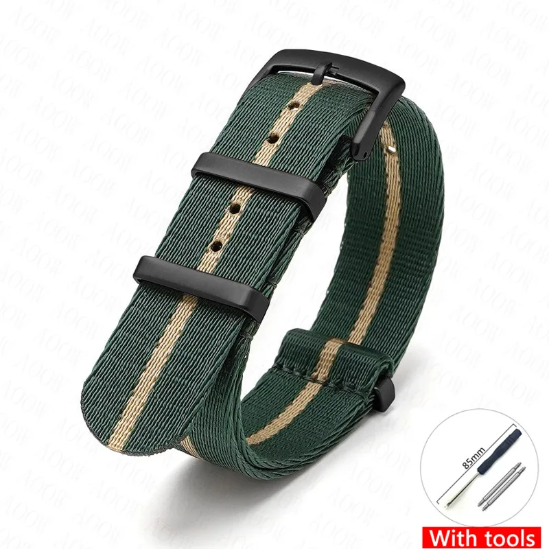 Military Canvas Woven Nylon Watch Band - Men's & Women's Wristband