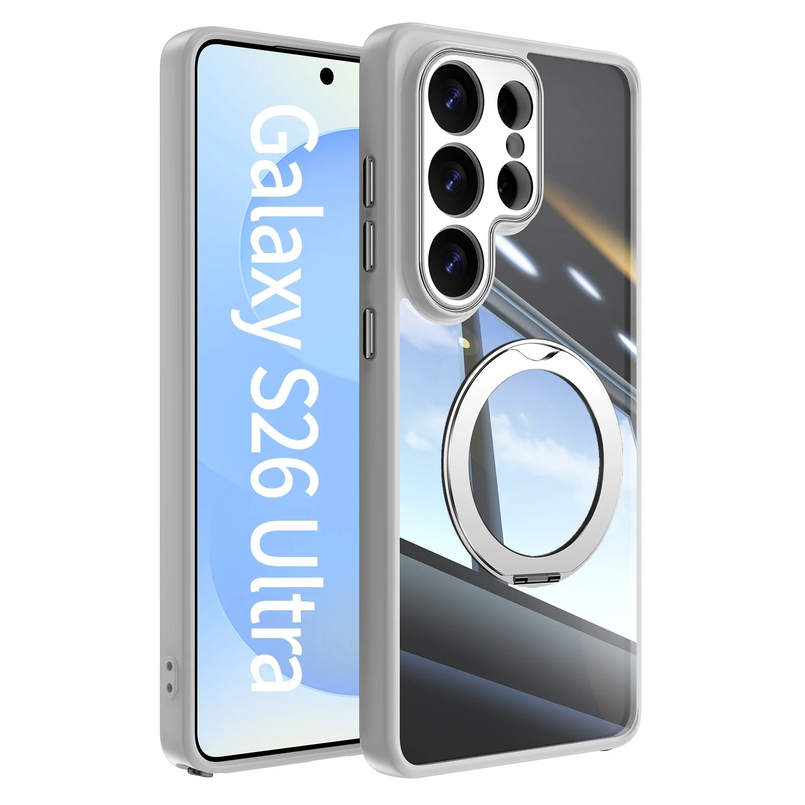 360° Rotating Magnetic Bracket Shockproof Phone Case with Clear Mount