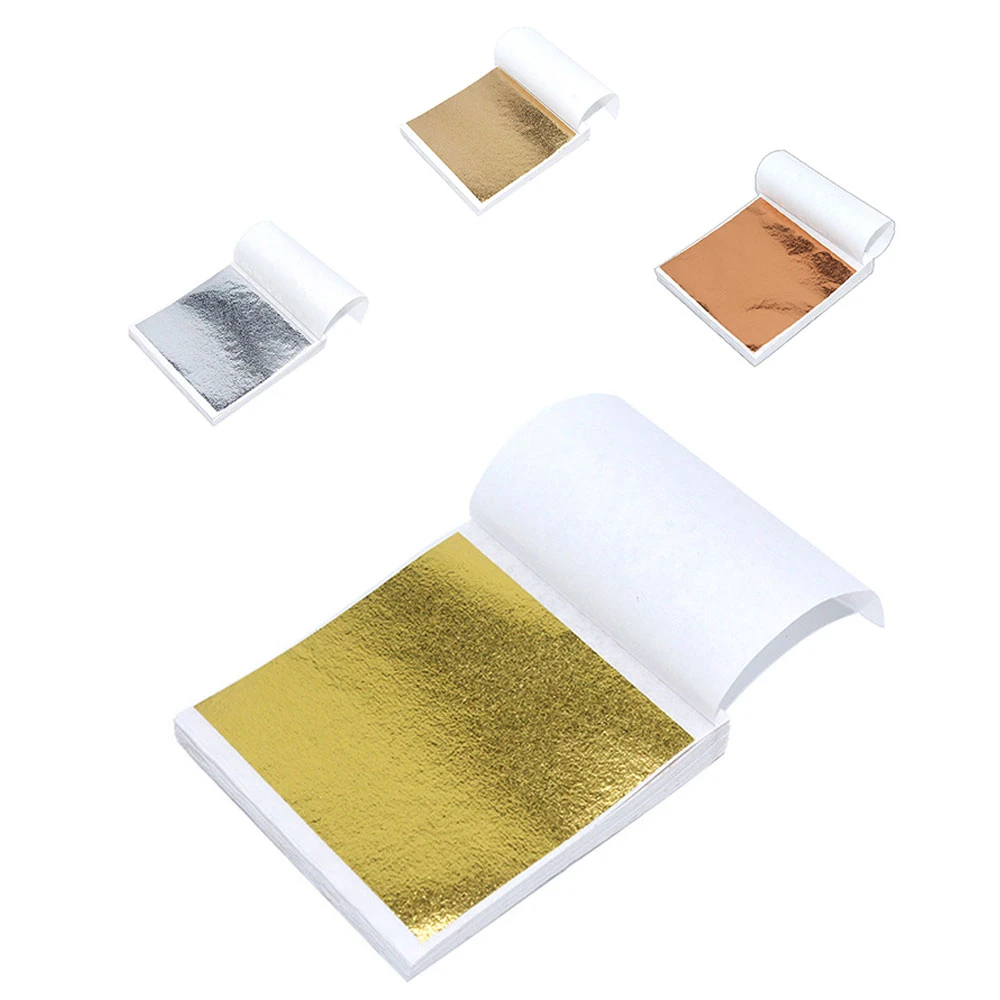 100pcs Shiny Gold Sliver Imitation Foil Papers Glitters DIY Art Craft