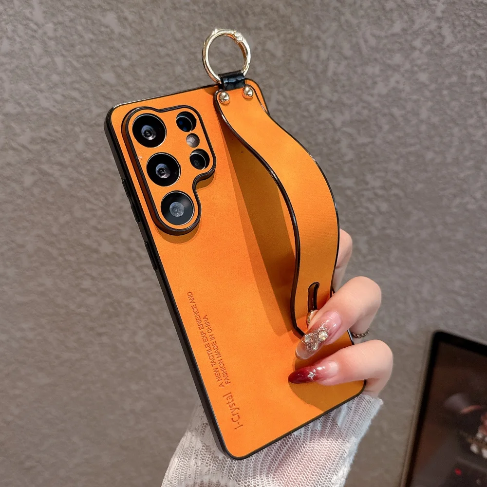 Soft Silicone Suede Leather Strap Holder Case with Camera Protection Cover