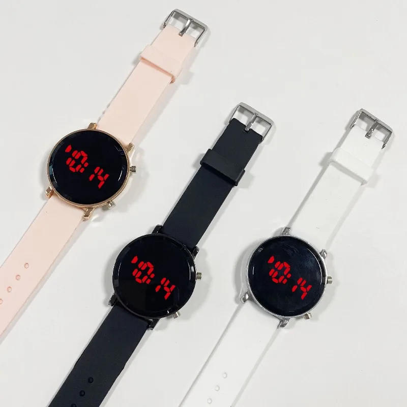 Elegant Unisex LED Watch with Silicone Strap - Stylish Digital Timepiece for Women and Men, Casual Sports Design