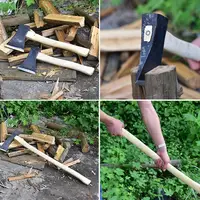 Axe Handle Hammer Wood Replacement Handle Long Curved Durable Axe Handle Wood Handle For Home Farm Garden Axe Supplies 2